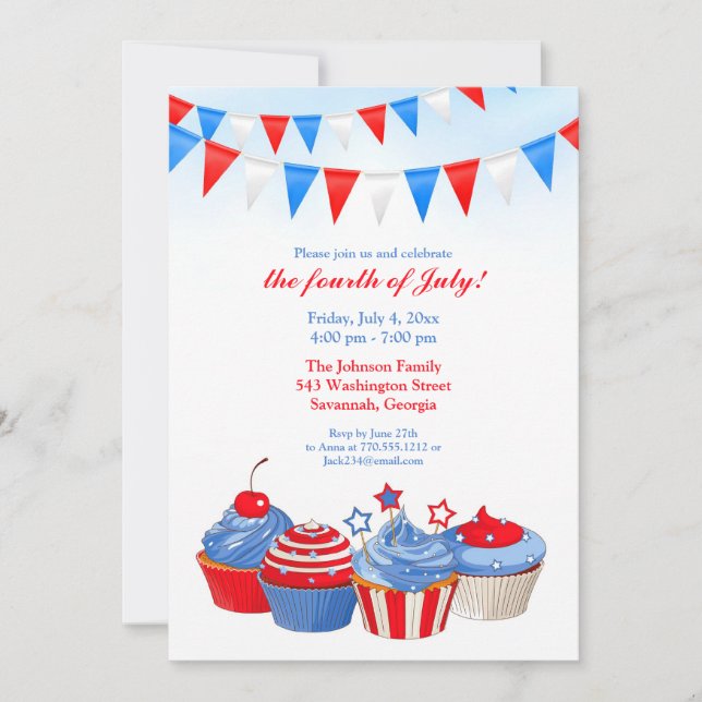 4th of July Party Food Invitation (Front)