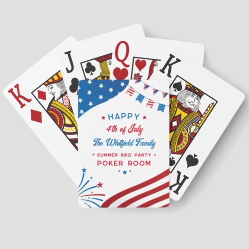 4th of July Party Games Room Red White Blue Jumbo Poker Cards