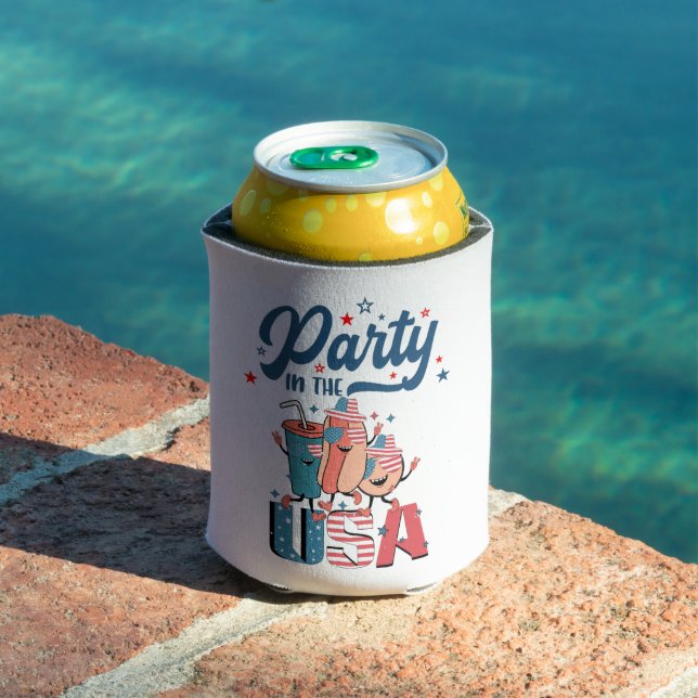 4th of July Party In the Us Patriotic Independence Can Cooler (In Situ Pool)