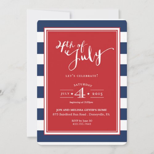 4TH OF JULY party invitation