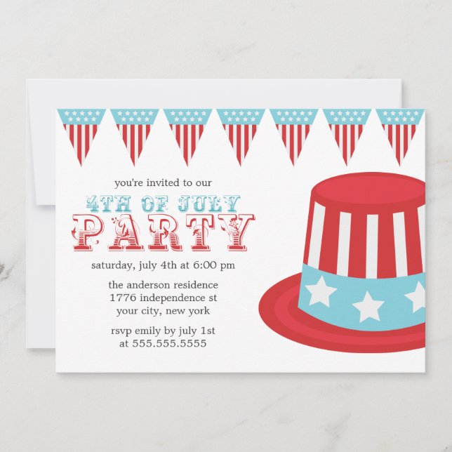4th of July Party Invitation (Front)