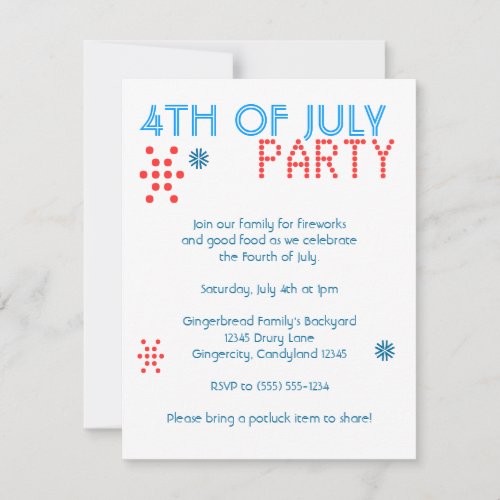 4th of July Party Invitation
