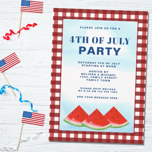 4th Of July Party Invitation