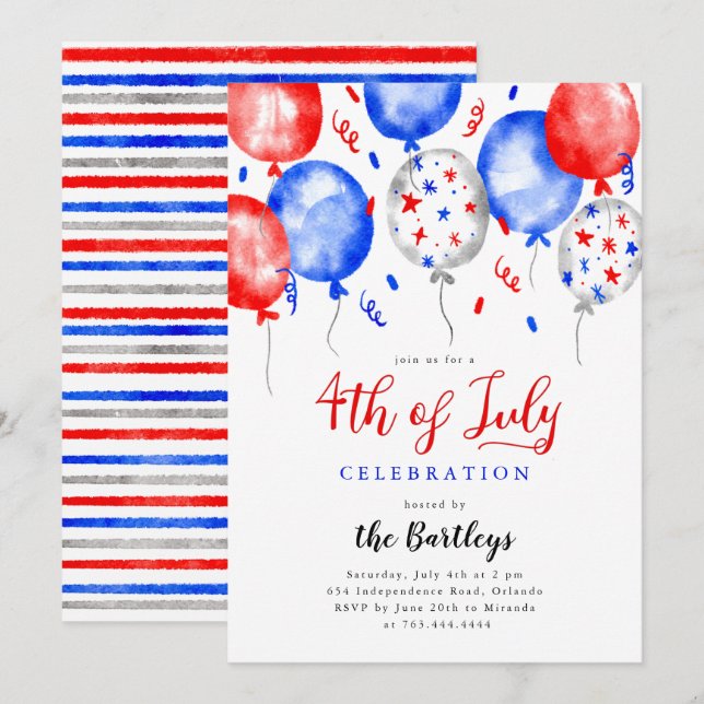 4th of July Party Invitation (Front/Back)