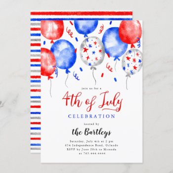 4th Of July Party Invitation by NamiBear at Zazzle