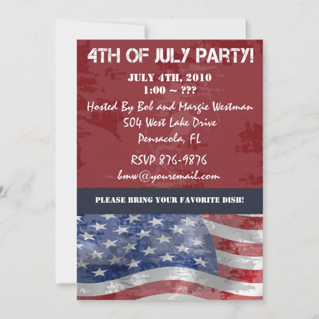 4th of July Party Invitations (Front)