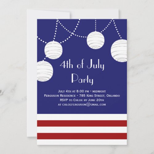 4th of July Party Lanterns Invitation