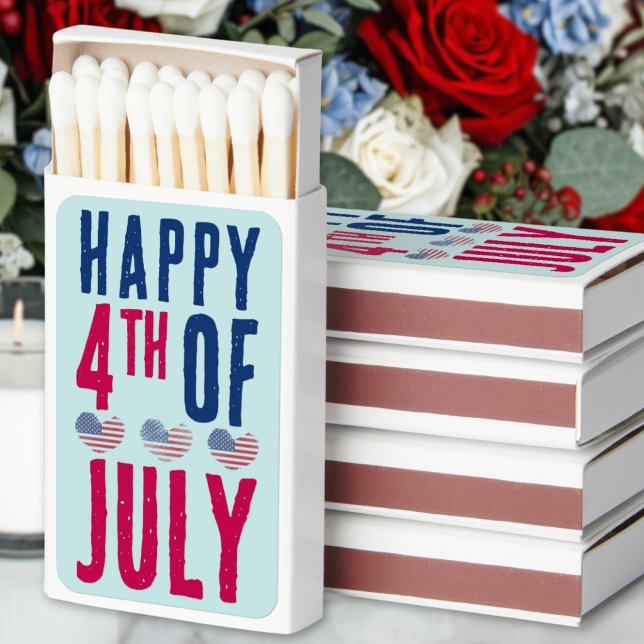 4th Of July Party Matchboxes (4th Of July Party Favor Matchboxes)