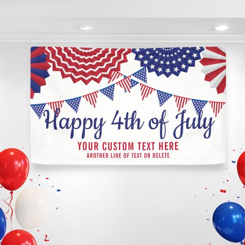 4th of July Party Parade Red White Blue Custom Banner