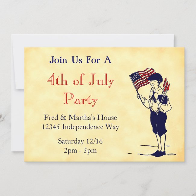 4th of July Party Partiotic Editable Invitations