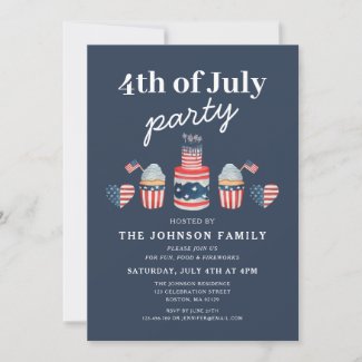 4th Of July Party Patriotic Red White & Blue