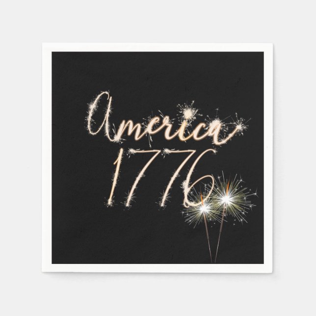 4th of July Party Sparkler Napkins (Front)