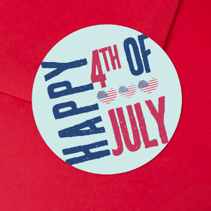 4th Of July Party USA American Flag Classic Round Sticker