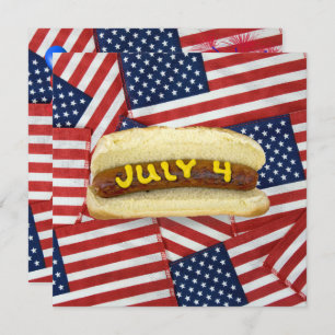 4th Of July Party with Hot Dogs Invitation
