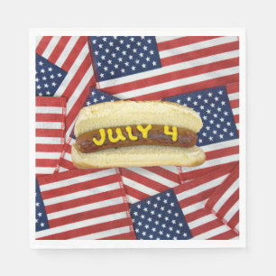 4th Of July Party with Hot Dogs Napkins