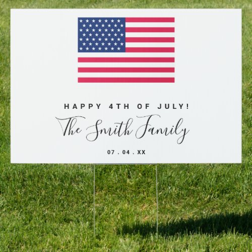 4th Of July Party Yard Sign American Flag Sign