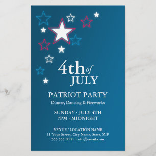 4th of July Patriot Party flyer