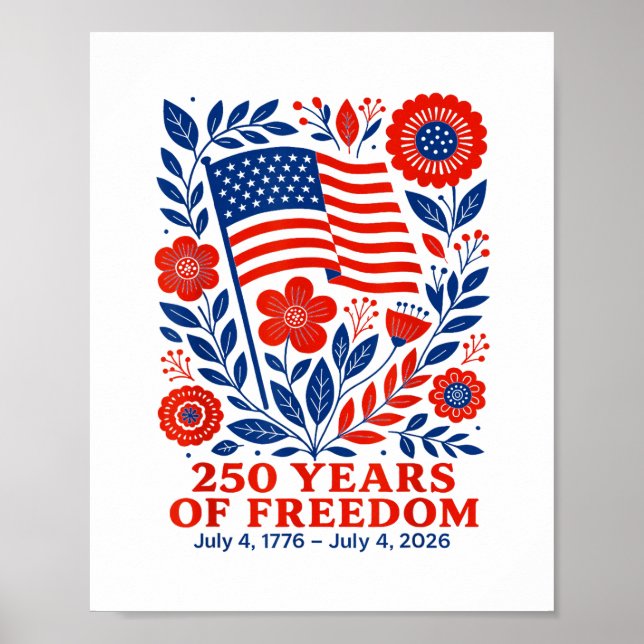 4th of July Patriotic 250th Anniversary 250 Years  Poster (Front)