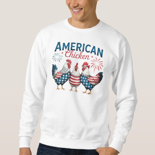 4th of July Patriotic American Chicken-62987 T-Shi Sweatshirt (Front)