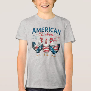 4th of July Patriotic American Chicken-62987 T-Shi Tri-Blend Shirt