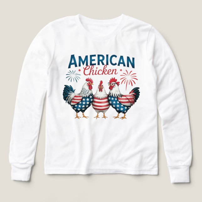 4th of July Patriotic American Chicken-62987 T-Shi Tri-Blend Shirts (Design Front)