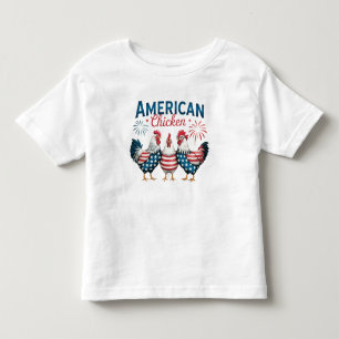 4th of July Patriotic American Chicken Design Toddler T-shirt