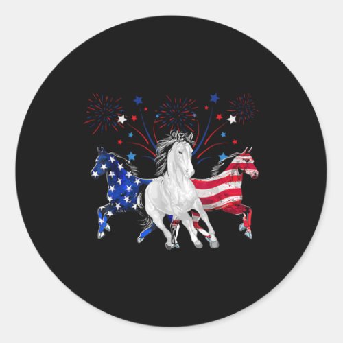 4th Of July Patriotic American Flag  Classic Round Sticker