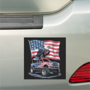 4th of July Patriotic American Flag Eagle USA  Car Magnet
