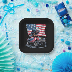 4th of July Patriotic American Flag Eagle USA  Paper Plates