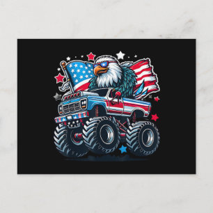 4th of July Patriotic American Flag Eagle USA Red Holiday Postcard