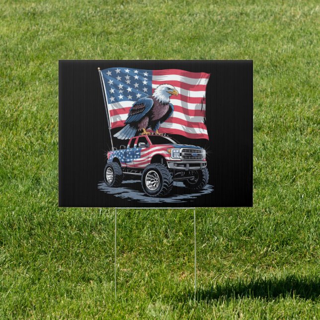 4th of July Patriotic American Flag Eagle USA  Sign (Insitu)