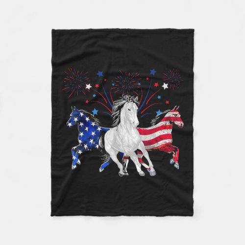 4th Of July Patriotic American Flag  Fleece Blanket