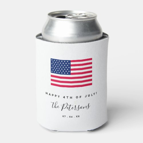 4th of July Patriotic American Flag USA Party  Can Cooler