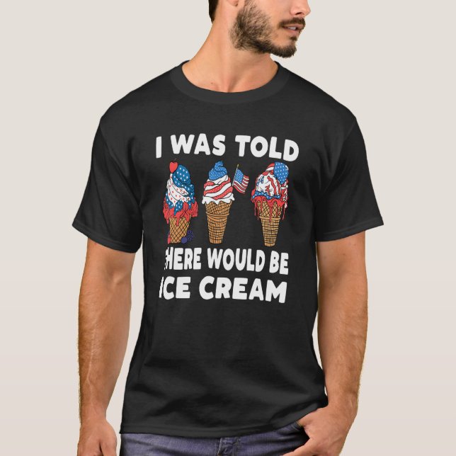 4th Of July Patriotic American Ice Cream Cone T-Shirt (Front)