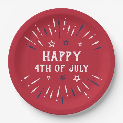 4th Of July Patriotic American Independence Day Paper Plates