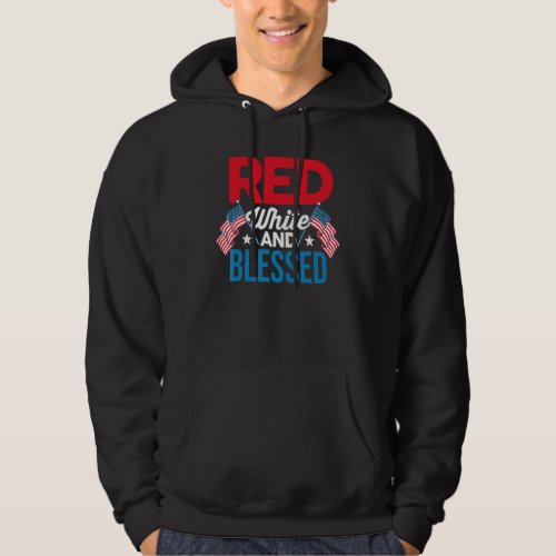 4th Of July  Patriotic American  Red White And Ble Hoodie