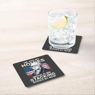 4th of july patriotic american square paper coaster