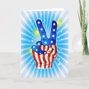 4th of July - Patriotic American-Victory & Peace Card