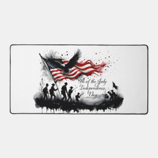 4th of July Patriotic Art with Flag & Soldiers Desk Mat