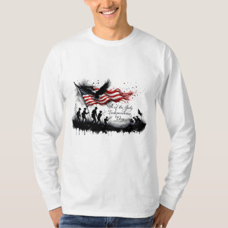4th of July Patriotic Art with Flag & Soldiers T-Shirt