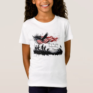 4th of July Patriotic Art with Flag & Soldiers T-Shirt