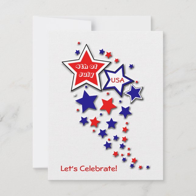 4th of July Patriotic BBQ Party Invitation (Front)