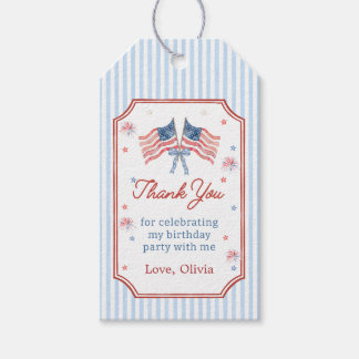 4th of July Patriotic Birthday Gift Tag