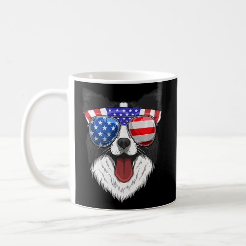 4th Of July Patriotic Border Collie Dog American F Coffee Mug