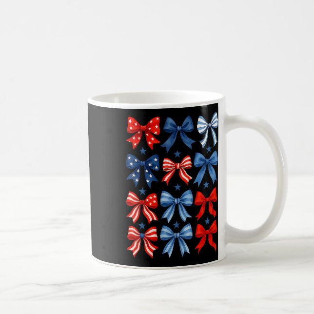 4th Of July Patriotic Bow Ribbon Independence Day  Coffee Mug (Right)