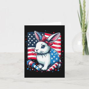 4th Of July Patriotic Bunny Usa American Flag Rabb Card