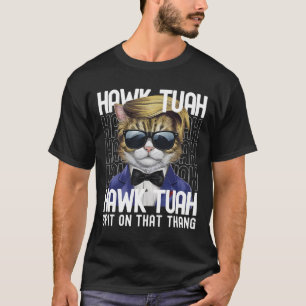 4th Of July Patriotic Cat Usa Hawk Tuah Spit On Th T-Shirt