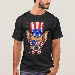 4th of July Patriotic Chihuahua American USA Flag T-Shirt