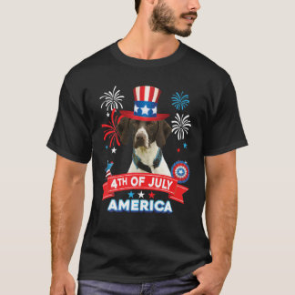 4Th Of July Patriotic Day German Shorthaired Dog T-Shirt