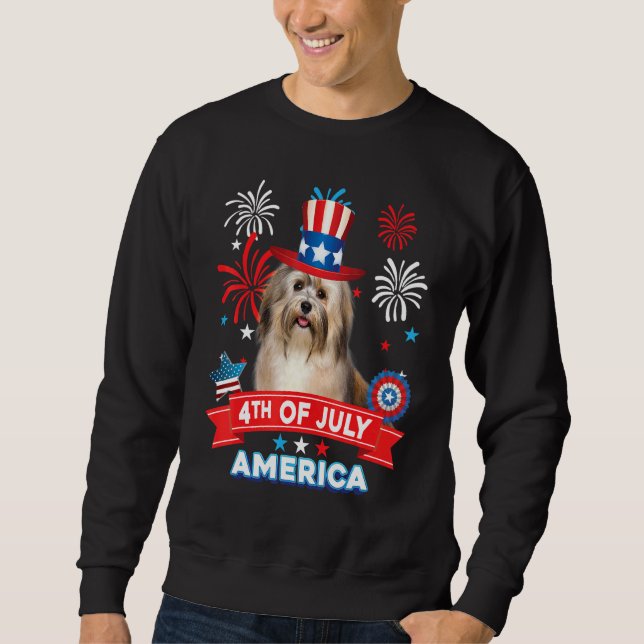 4th Of July Patriotic Day Havanese Dog Independenc Sweatshirt (Front)